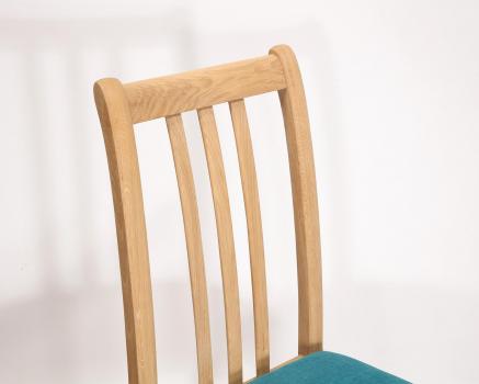 Silla de roble macizo Contemporánea Asiento Apollo Turquesa Clément