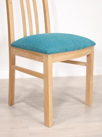 Silla de roble macizo Contemporánea Asiento Apollo Turquesa Clément