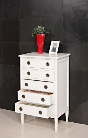 Cómoda de 5 cajones de estilo Directoire Roble Yvan