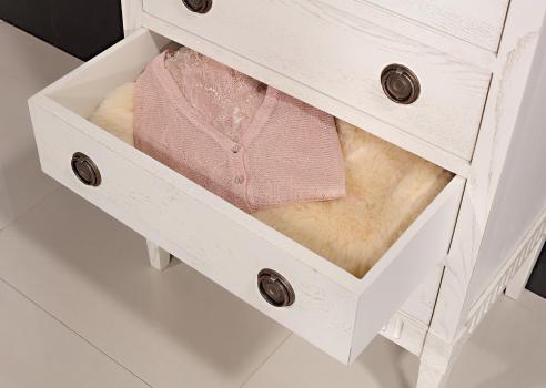 Cómoda de 5 cajones de estilo Directoire Roble Yvan