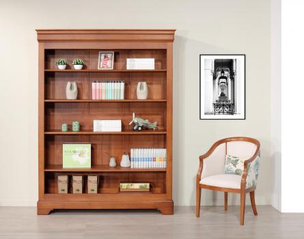 Librería Sarah de roble macizo de estilo Louis Philippe con 4 estantes