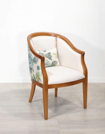 Sillón Gisèle de Fresno macizo de estilo Louis Philippe