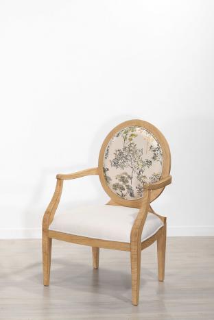 Sillón Julien de roble macizo de estilo Louis Philippe