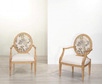 Sillón Julien de roble macizo de estilo Louis Philippe