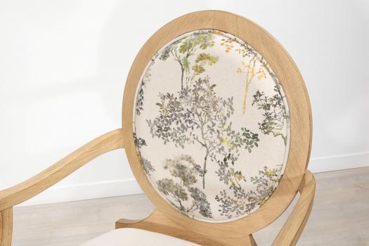 Sillón Julien de roble macizo de estilo Louis Philippe