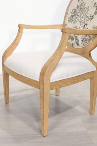 Sillón Julien de roble macizo de estilo Louis Philippe