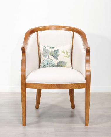 Sillón Gisèle de Fresno macizo de estilo Louis Philippe