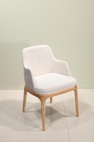 Sillón contemporáneo Milo, 4 patas de fresno macizo Tejido Valdouro