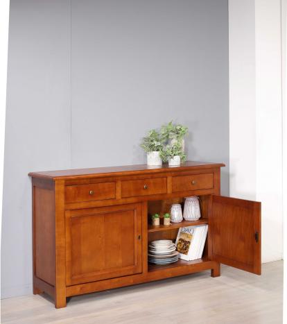 Anne-Laure Aparador de 2 puertas en madera de cerezo de estilo rústico