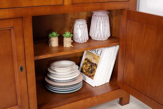 Anne-Laure Aparador de 2 puertas en madera de cerezo de estilo rústico