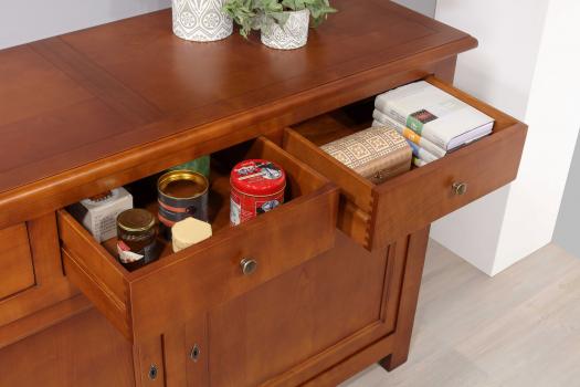 Anne-Laure Aparador de 2 puertas en madera de cerezo de estilo rústico