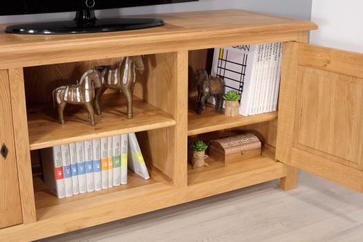 Mueble de TV Amaury de roble macizo de estilo rústico