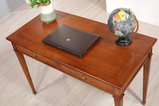 Escritorio Céline de 2 cajones de madera de cerezo estilo Directoire