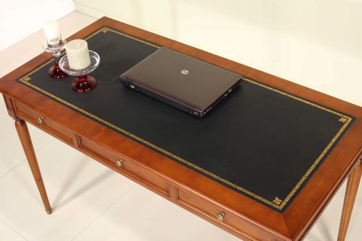 Mesa escritorio Léna de 3 cajones en madera de cerezo estilo Luis XVI