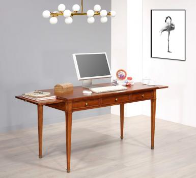 Escritorio Iris de 3 cajones en madera de cerezo de estilo Directoire