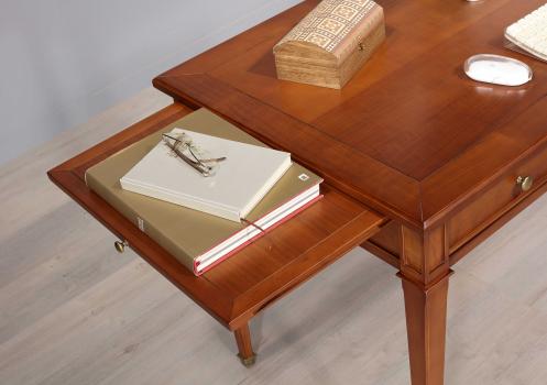 Escritorio Iris de 3 cajones en madera de cerezo de estilo Directoire