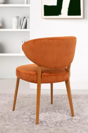 Silla o sillón Agathe de fresno macizo Tejido de pana Butterfly 24