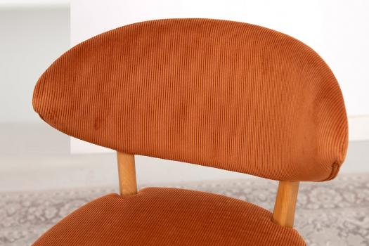 Silla o sillón Agathe de fresno macizo Tejido de pana Butterfly 24