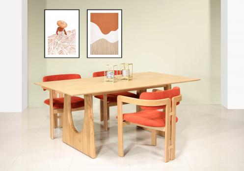 Mesa rectangular Noah 180x100 en roble, Modernidad y encanto del roble natural