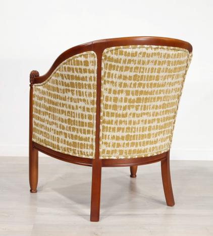 Sillón Caroline Cabriolet de madera maciza de cerezo de estilo Louis Philippe