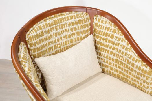 Sillón Caroline Cabriolet de madera maciza de cerezo de estilo Louis Philippe