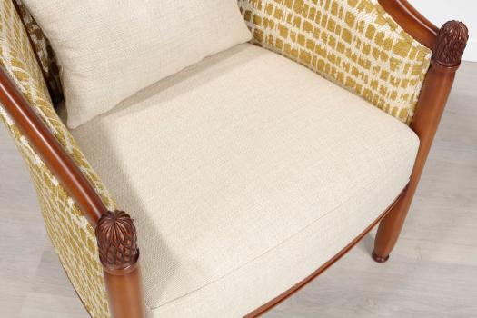 Sillón Caroline Cabriolet de madera maciza de cerezo de estilo Louis Philippe