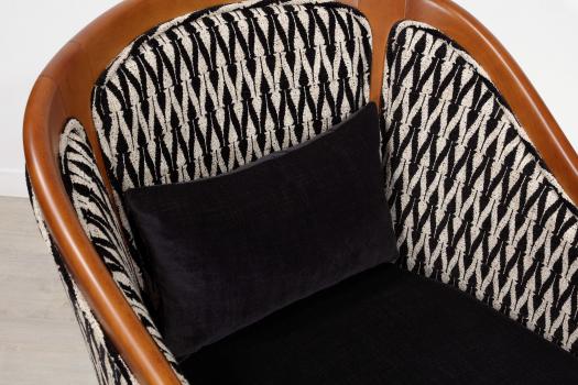 Sillón Caroline Cabriolet de madera maciza de cerezo de estilo Louis Philippe