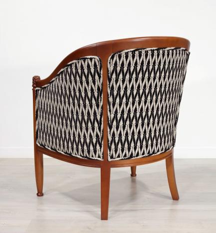 Sillón Caroline Cabriolet de madera maciza de cerezo de estilo Louis Philippe