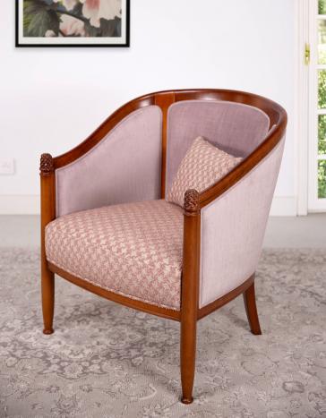 Sillón Cabriolet Caroline fabricado en madera maciza de cerezo al estilo Luis Felipe