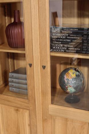 Biblioteca Antoine de 2 Puertas en Roble Macizo – Estilo Luis Felipe, Ancho 110 cm