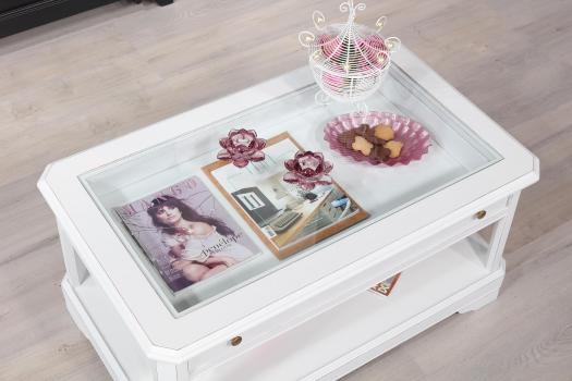 Mesa de centro Salomé fabricada en madera de cerezo macizo en el estilo Louis Philippe