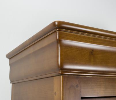 Armario Anna de 1 puerta y 1 cajón fabricado en madera maciza de cerezo estilo Louis Philippe