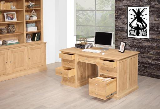 Escritorio ministro Léon de roble de estilo Louis Philippe 