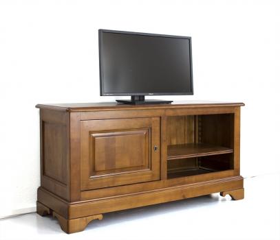 Mueble de TV 16/9 Luana fabricado en madera de Cerezo macizo al estilo Louis Philippe