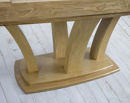 Mesa de comedor rectangular fabricada en madera de roble macizo con acabado cerámico y roble cepillado 180x110cm