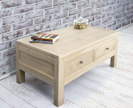 Solid Oak Contemporary style Rectangular Coffee Table