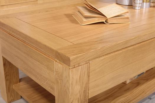 Mesa de centro rectangular Gabriel fabricada en madera de roble macizo estilo contemporáneo
