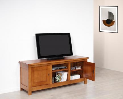 Mueble de TV Amaury fabricado en madera de roble macizo al estilo campestre.