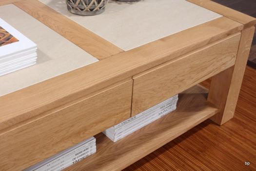 Mesa de centro con cubierta de cerámica fabricada en madera de Roble macizo estilo Contemporáneo 