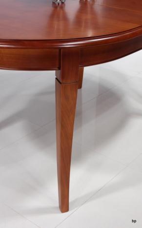 Mesa de comedor ovalada Estrella fabricada en madera maciza de cerezo al estilo Louis Philippe 160x100 + 2 extensiones de 40 cm