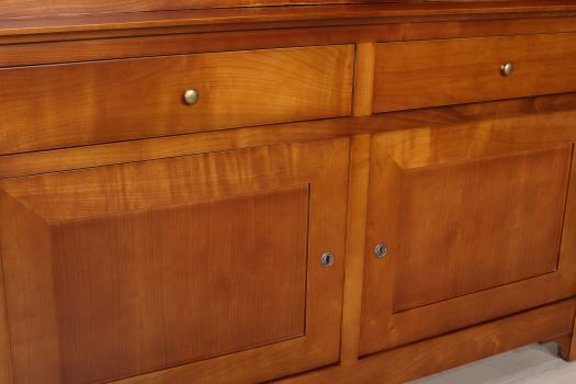 Maude 2-piece 2-door Directoire-style solid cherrywood cabinet