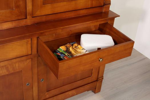 Maude 2-piece 2-door Directoire-style solid cherrywood cabinet