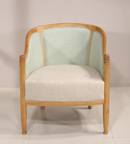 Sillón Caroline cabriolet fabricado en madera de haya macizo de estilo Louis Philippe