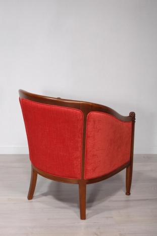 Sillón Elena Cabriolet fabricado en madera de Cerezo macizo estilo Louis Philippe