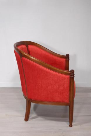 Sillón Elena Cabriolet fabricado en madera de Cerezo macizo estilo Louis Philippe