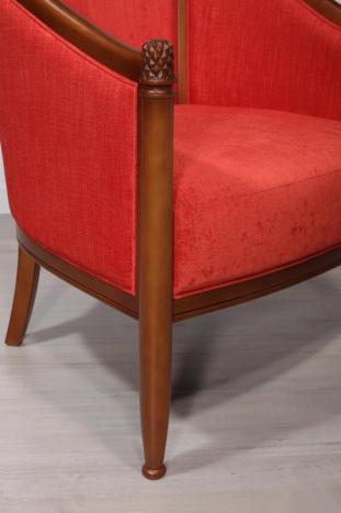 Sillón Elena Cabriolet fabricado en madera de Cerezo macizo estilo Louis Philippe