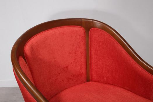 Sillón Elena Cabriolet fabricado en madera de Cerezo macizo estilo Louis Philippe
