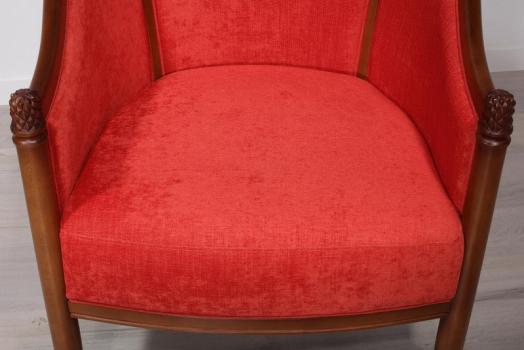 Sillón Elena Cabriolet fabricado en madera de Cerezo macizo estilo Louis Philippe