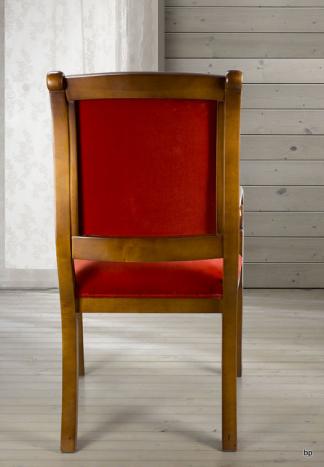Sillón Crosse fabricado en madera maciza de Cerezo estilo Louis Philippe tela ALDECCO