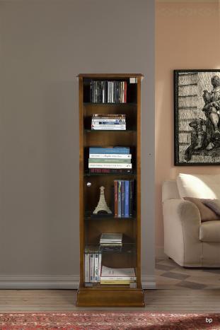 Mueble Torre CD/DVD fabricado en madera de Cerezo macizo estilo Louis Philippe